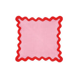 24" Scalloped Edge Square Throw Pillow Cover - Luxury Velvet & Linen Decorative Cushion
