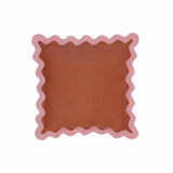 24" Scalloped Edge Square Throw Pillow Cover - Luxury Velvet & Linen Decorative Cushion