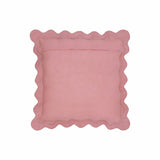 24" Scalloped Edge Square Throw Pillow Cover - Luxury Velvet & Linen Decorative Cushion