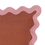 24" Scalloped Edge Square Throw Pillow Cover - Luxury Velvet & Linen Decorative Cushion