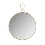 Ravina 24"X31" Braided Brass Round Wall Mirror