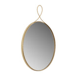 Ravina 24"X31" Braided Brass Round Wall Mirror