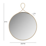Ravina 24"X31" Braided Brass Round Wall Mirror