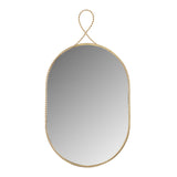 Ravina 20"X38" Braided Brass Oval Wall Mirror