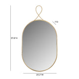 Ravina 20"X38" Braided Brass Oval Wall Mirror