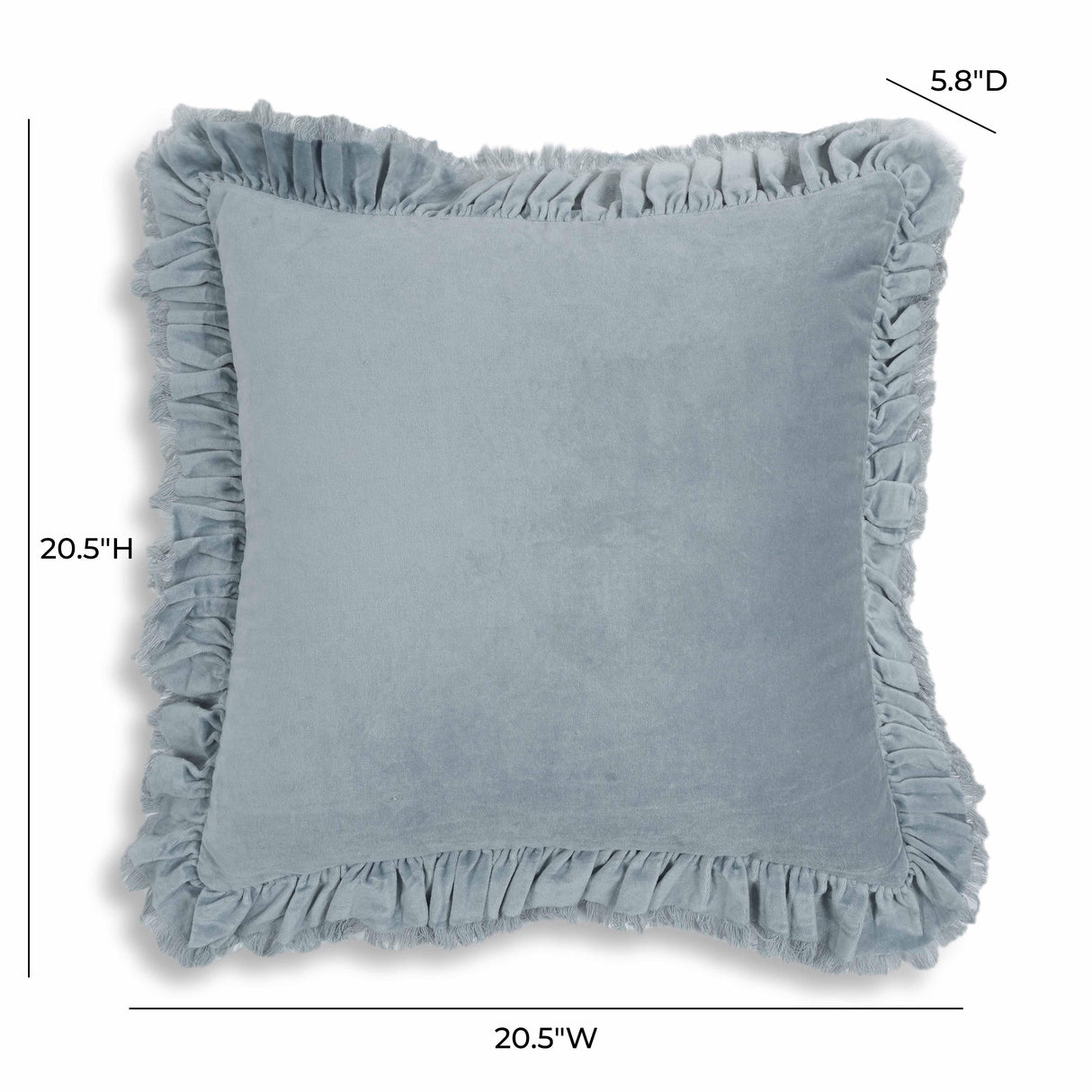 Alessia 20.5" Distressed Velvet Square Accent Pillow