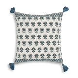 Blossom 20" Printed Cotton Tassel Accent Cushion Cover