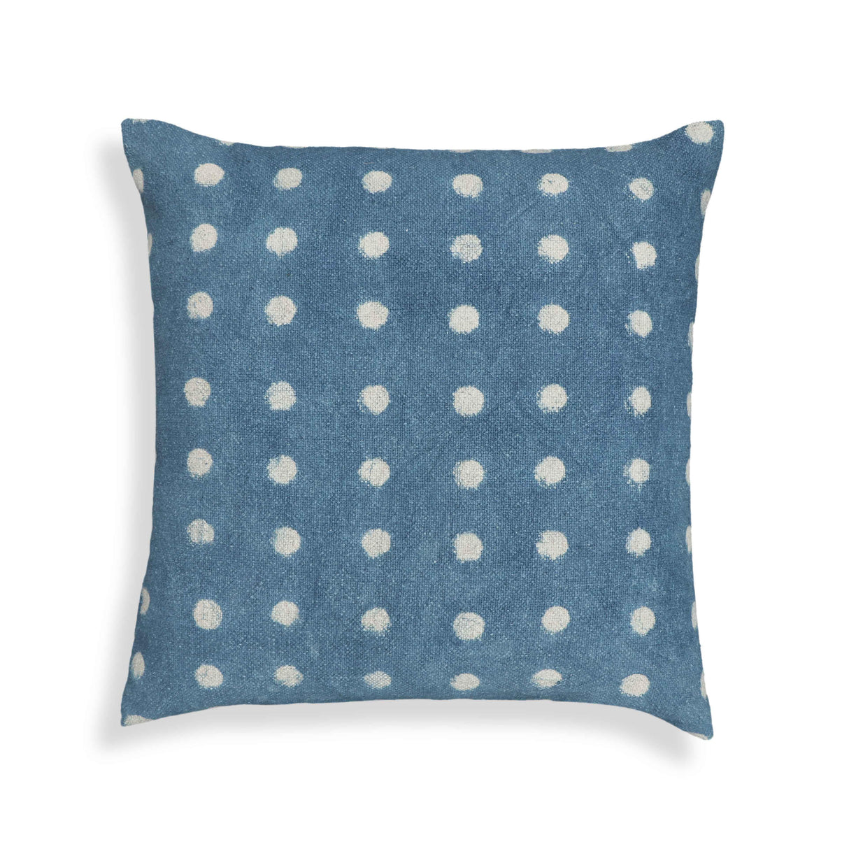 Indigo Dots 20" Cotton Square Accent Pillow Cover