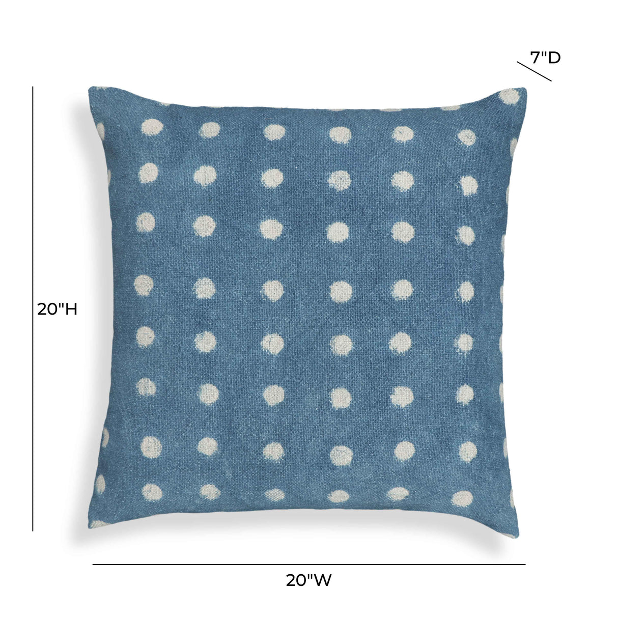 Indigo Dots 20" Cotton Square Accent Pillow Cover