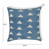 Indigo Triangles 20" Cotton Square Accent Pillow Cover