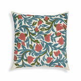 Tulip 20" Embroidered Floral Wool Square Accent Cushion Cover