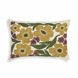 Blossom 24"X16" Embroidered Daisy Wool Accent Cushion