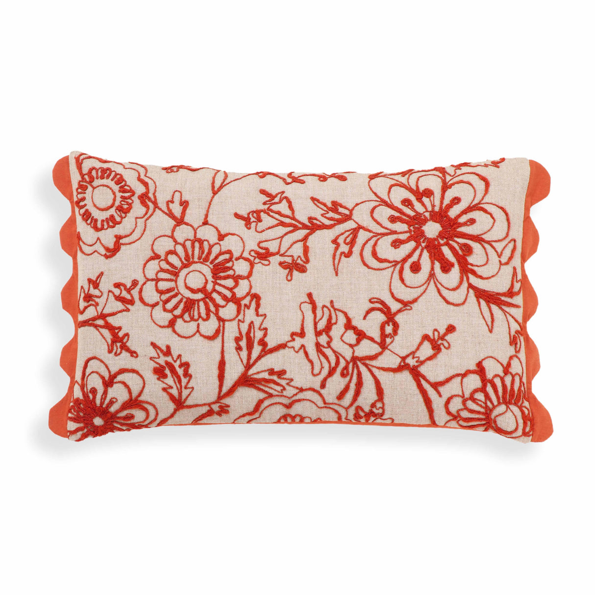 Portia 20"X12" Embroidered Cotton Flex Accent Cushion Cover