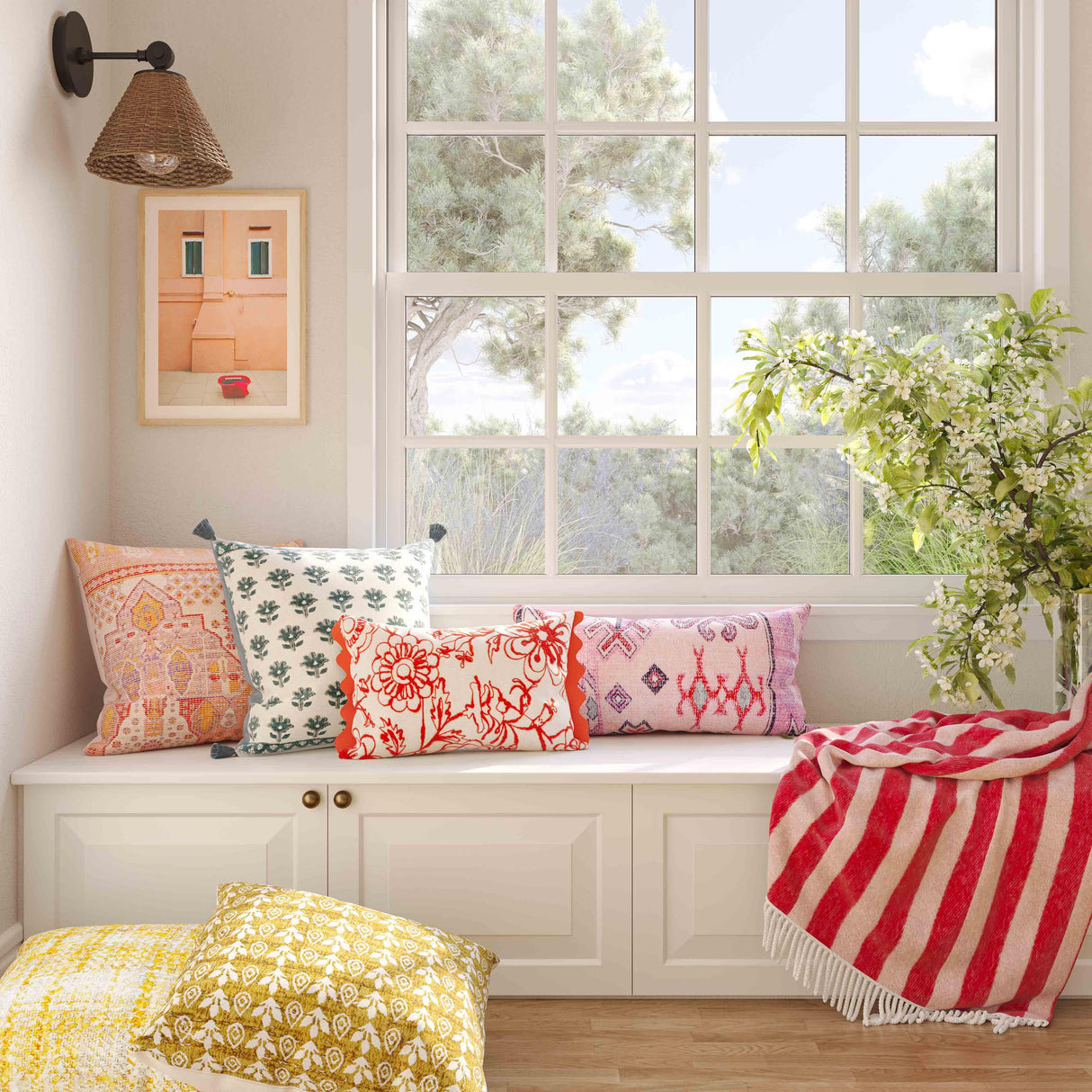 Portia 20"X12" Embroidered Cotton Flex Accent Cushion Cover