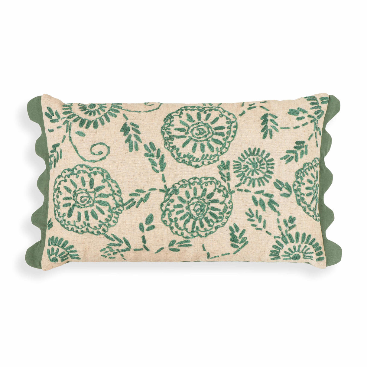Portia 20"X12" Embroidered Cotton Flex Accent Cushion Cover