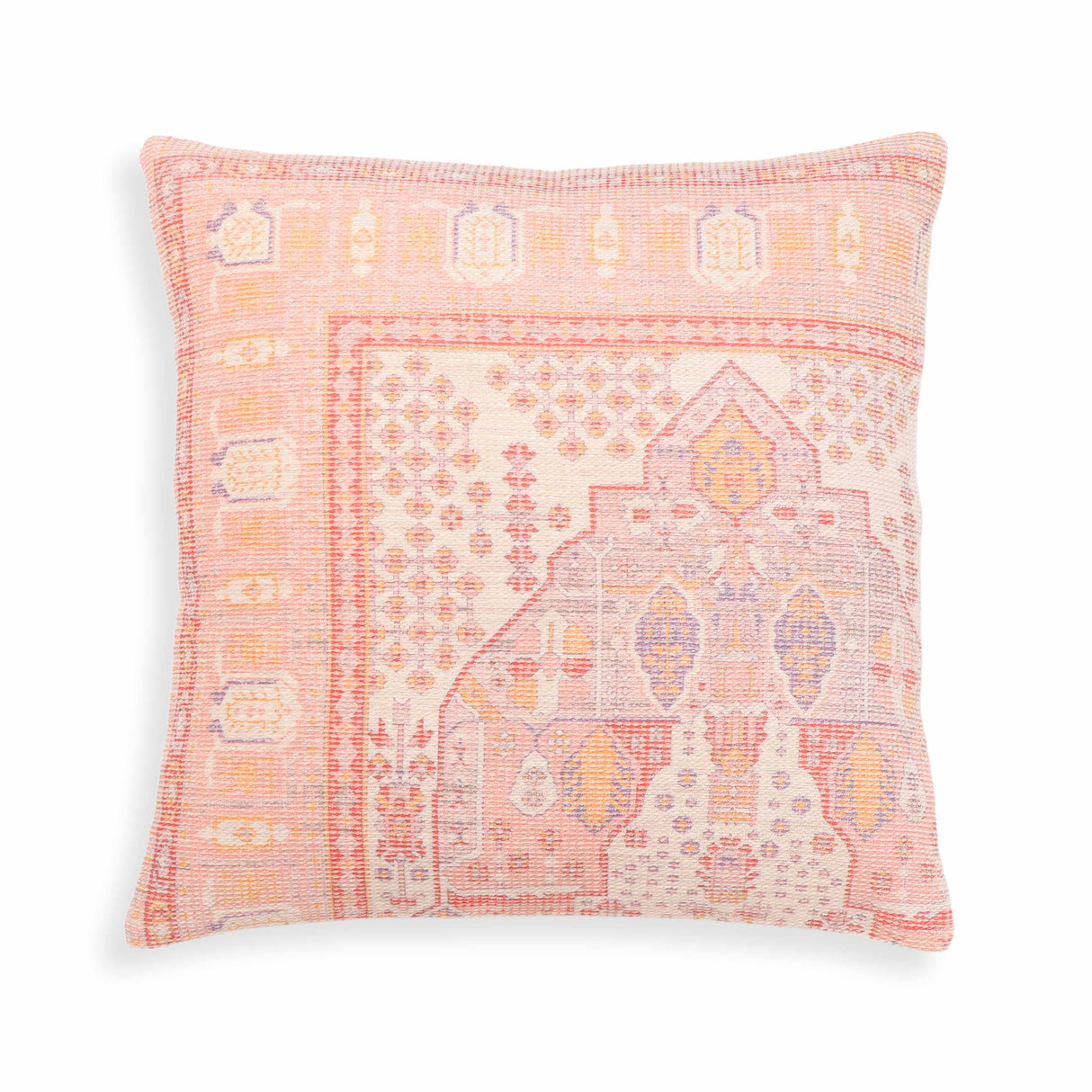Persia 20" Pink Square Accent Pillow Cover