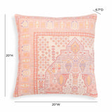 Persia 20" Pink Square Accent Pillow Cover