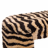 Zebra 39" Brown Striped Tufted Bench