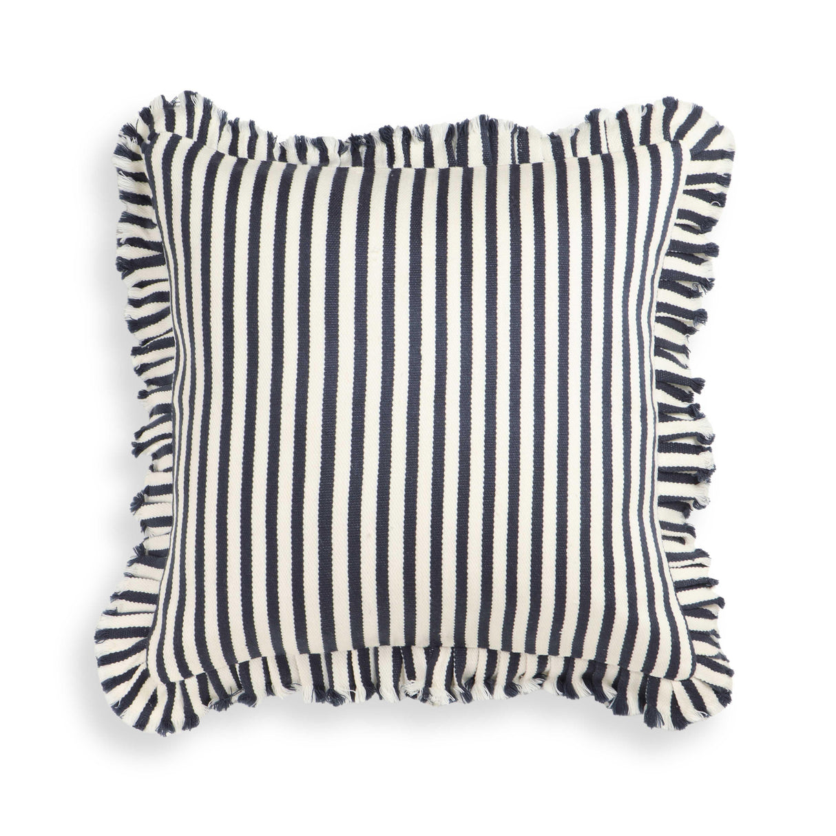 Alessia 20" Striped Ruffle Square Accent Pillow Cover