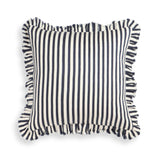 Alessia 20" Striped Ruffle Square Accent Pillow Cover