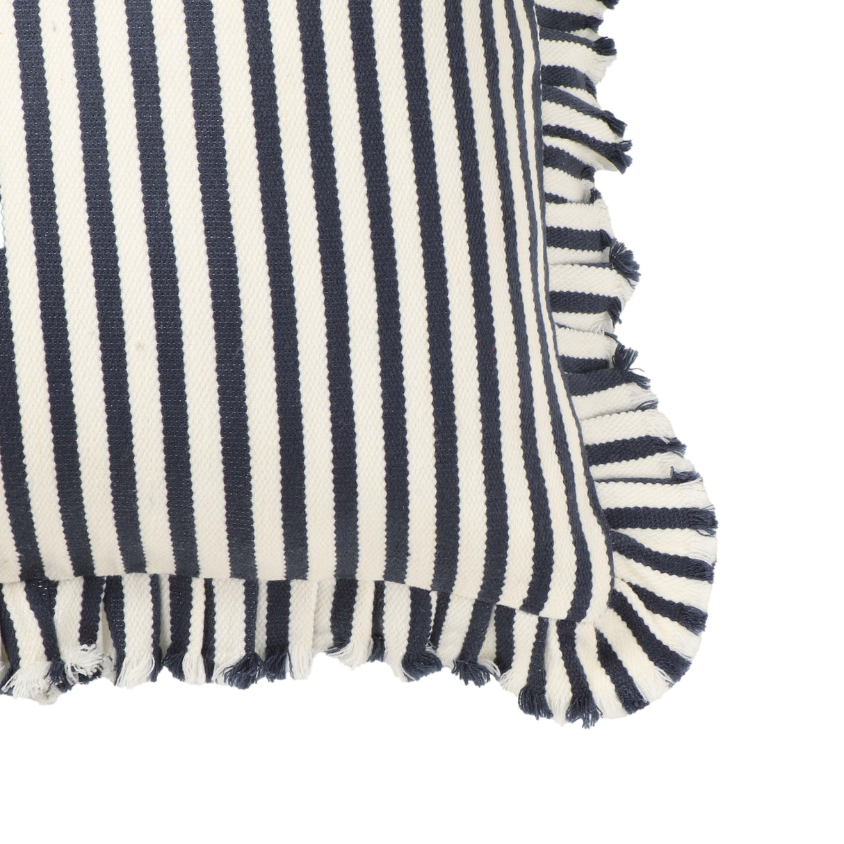 Alessia 20" Striped Ruffle Square Accent Pillow Cover