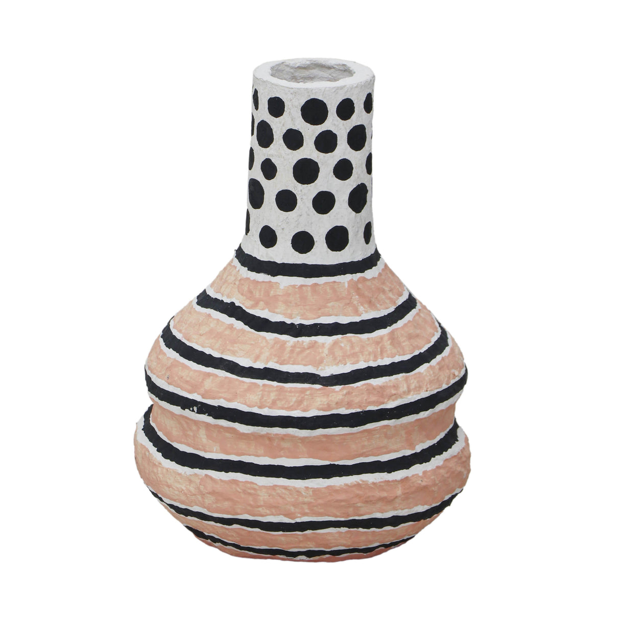Cotton Mache Vase in Modernist Print