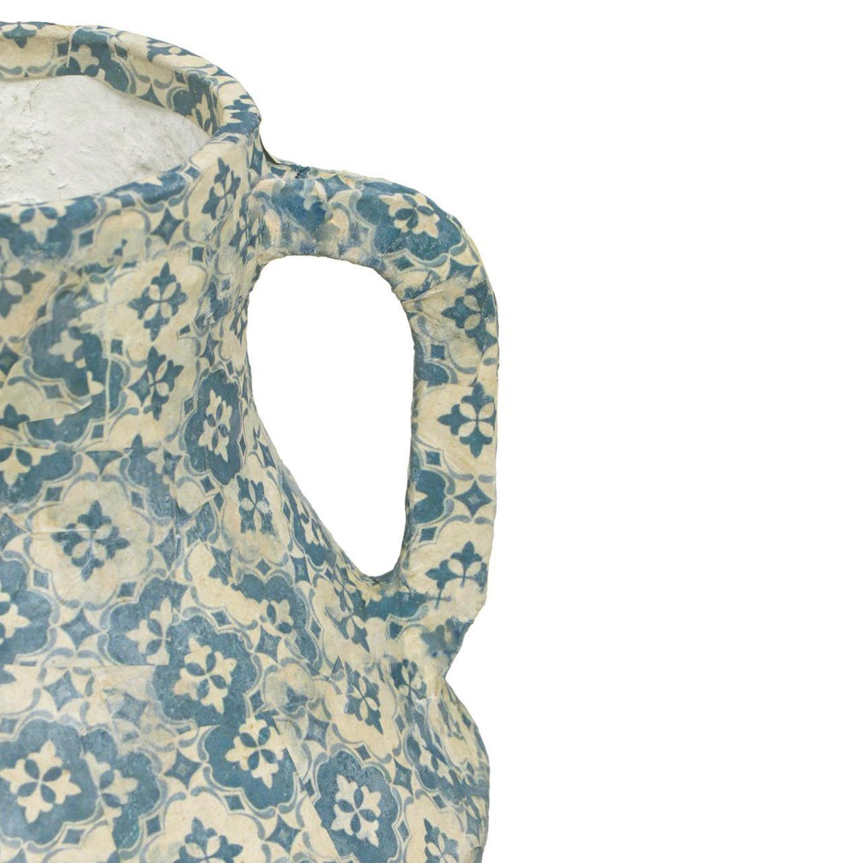 Cotton Mache Vase in Lisbon Tile