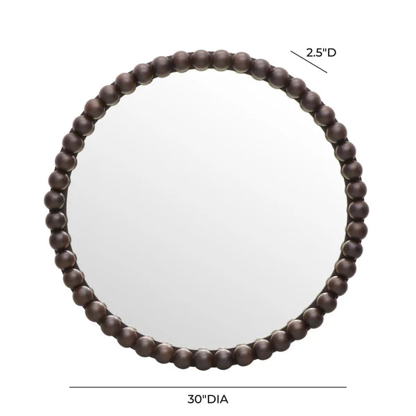 Baria White Wooden Mirror