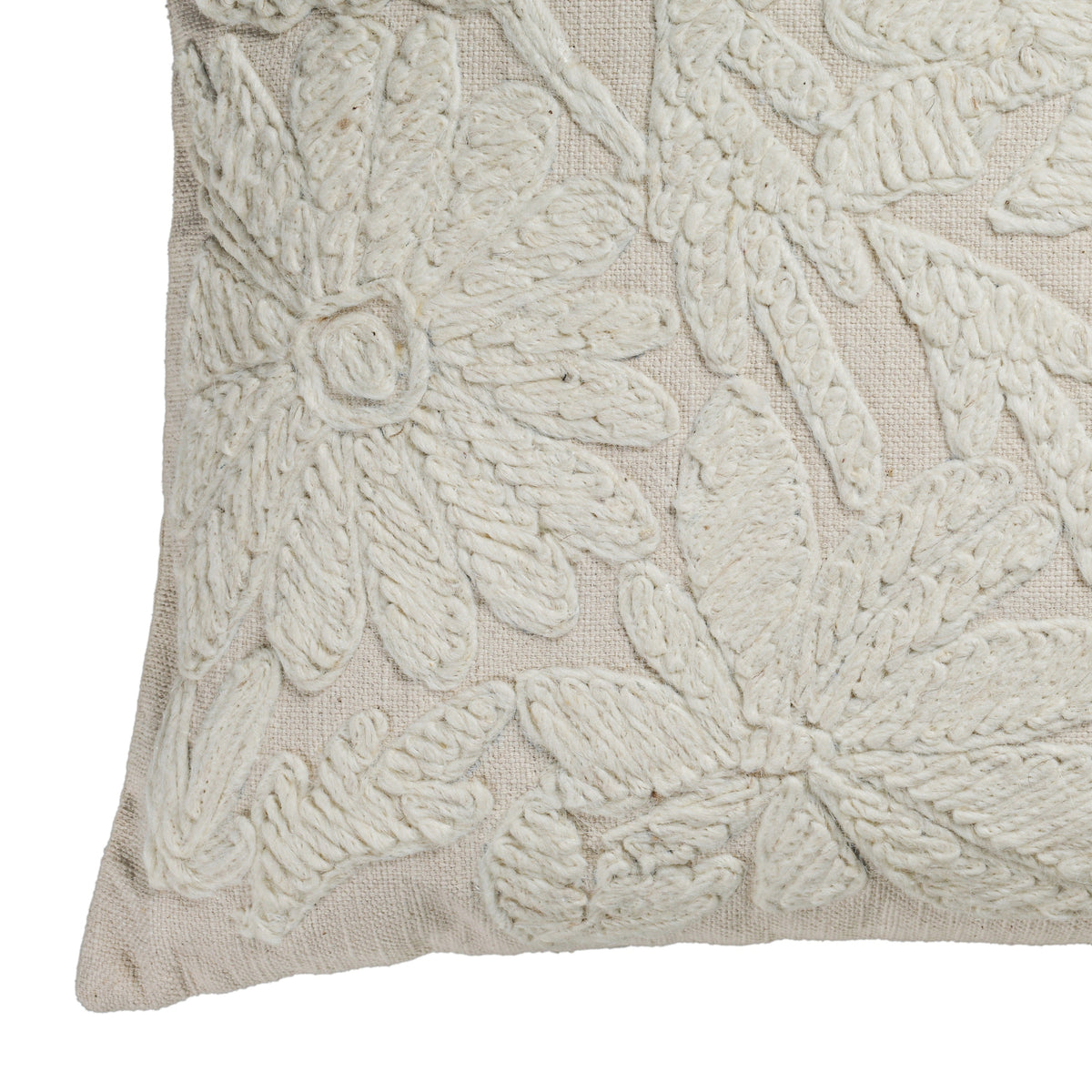 Tabitha 20" Square Embroidered Throw Pillow - View 3