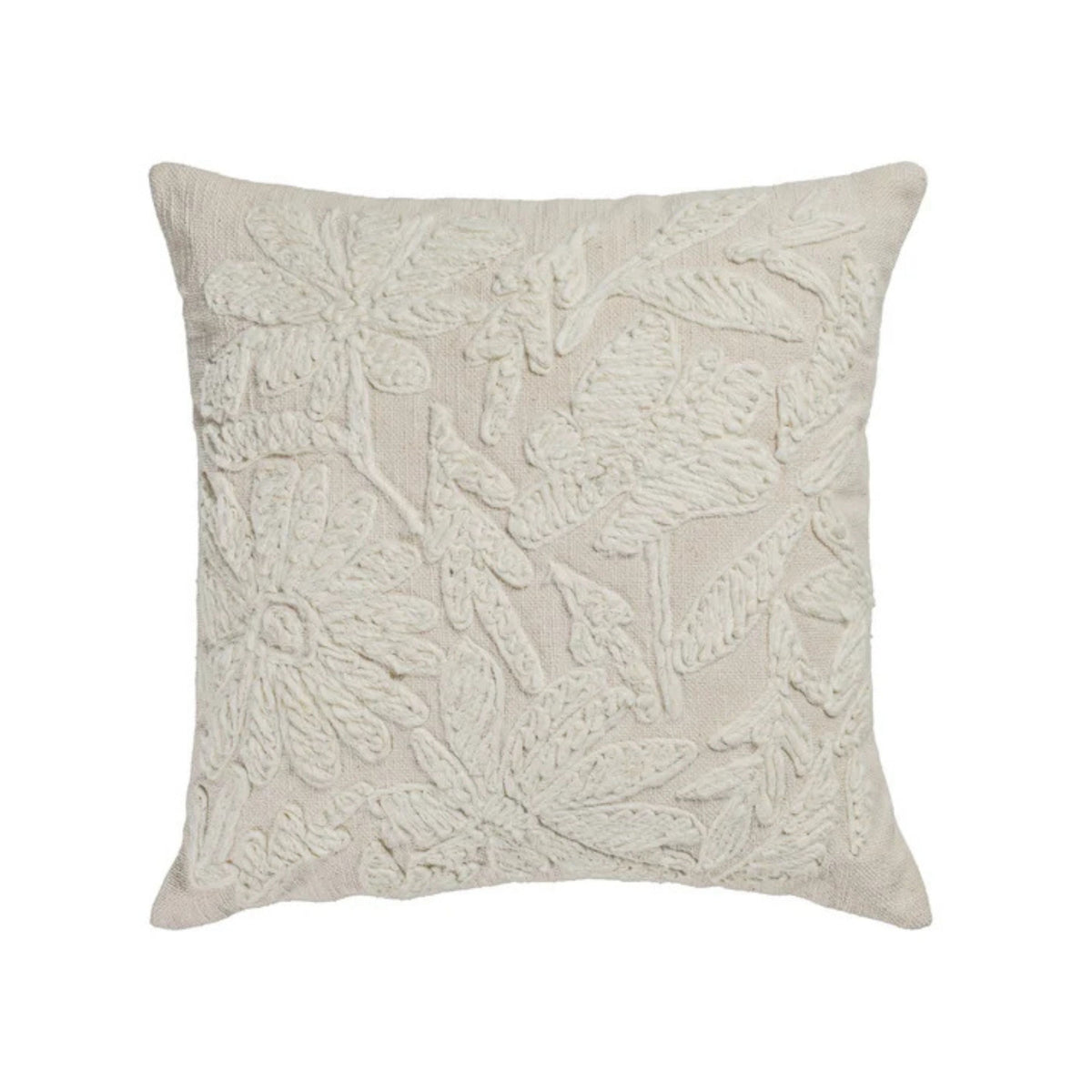 Tabitha 24" Euro Size Square Embroidered Throw Pillow - View 2