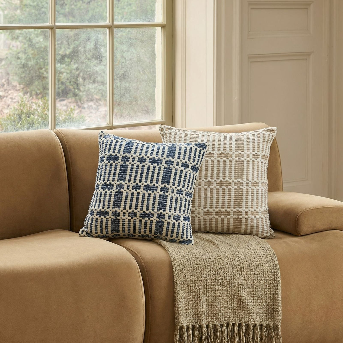 Maresh 20" Square Woven Throw Pillow - View 6