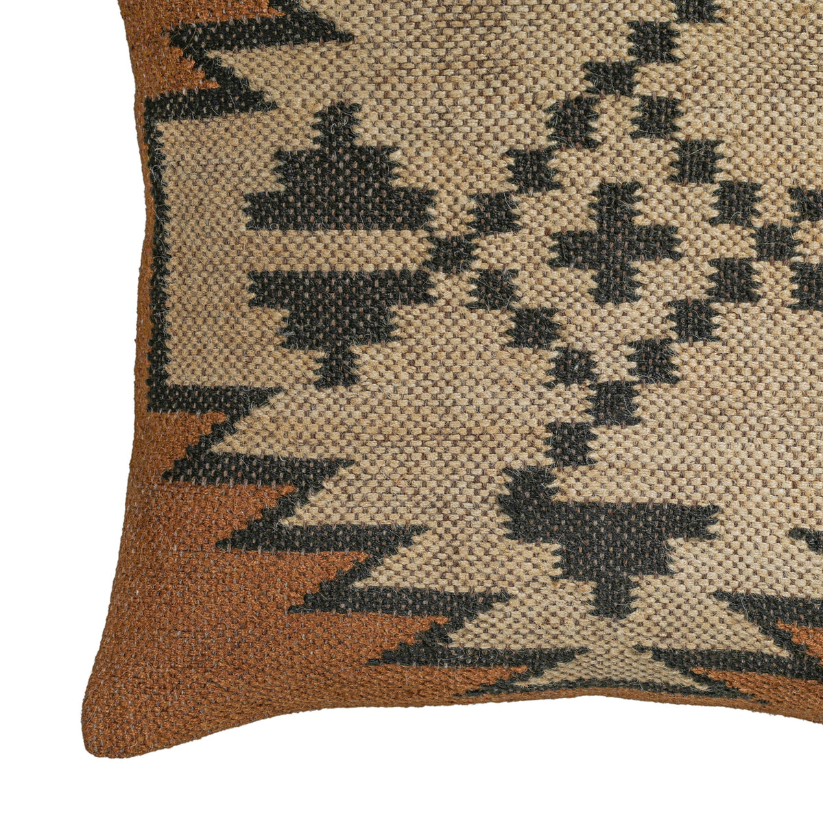 Terra 20" Square Wool and Jute Kilim Throw Pillow - View 7