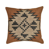 Terra 20" Square Wool and Jute Kilim Throw Pillow - View 1