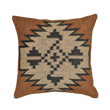Terra 20" Square Wool and Jute Kilim Throw Pillow - View 5
