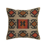 Terra 20" Square Wool and Jute Kilim Throw Pillow - View 10