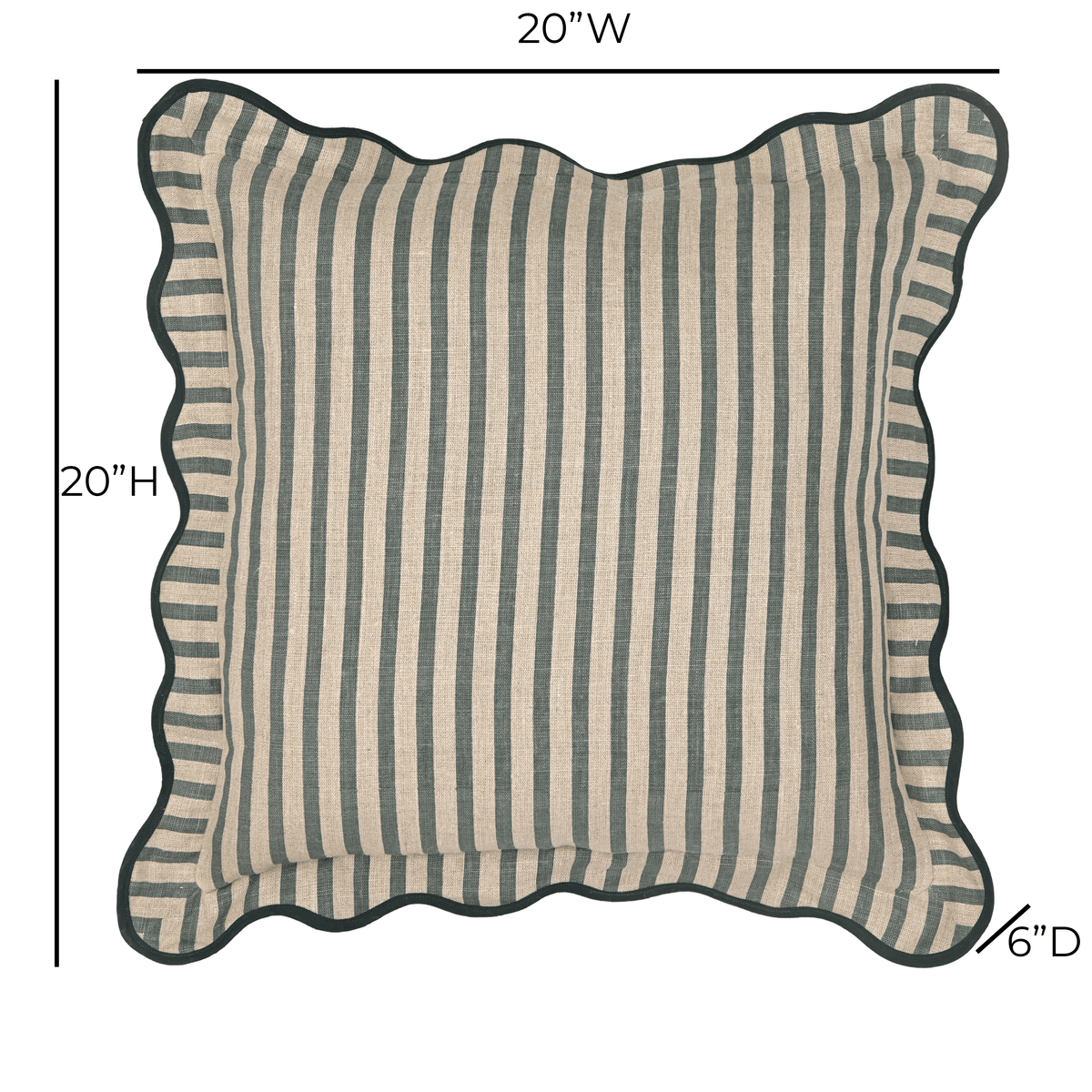 Striped 20" Linen Throw Pillow - View 27