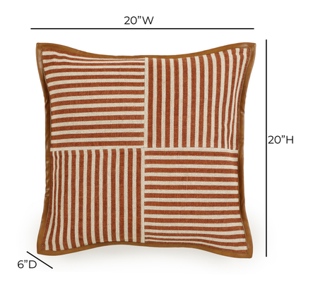 Kora 20" Cotton Jute Contract-Grade Throw Pillow - View 24