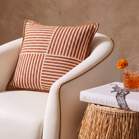 Kora 20" Cotton Jute Contract-Grade Throw Pillow - View 20