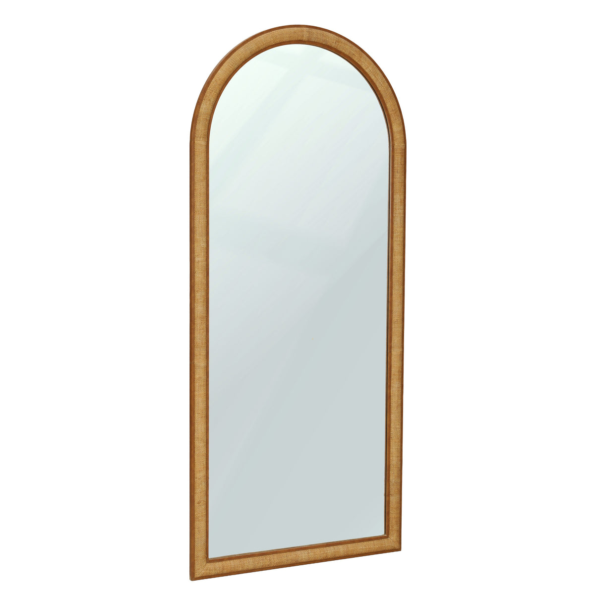 Arch 72" Natural Raffia Contract-Grade Floor Mirror - View 3