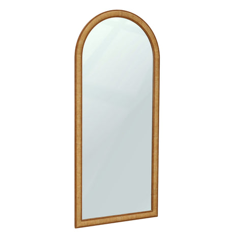Arch 72" Natural Raffia Contract-Grade Floor Mirror - View 3
