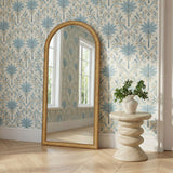 Arch 72" Natural Raffia Contract-Grade Floor Mirror - View 2