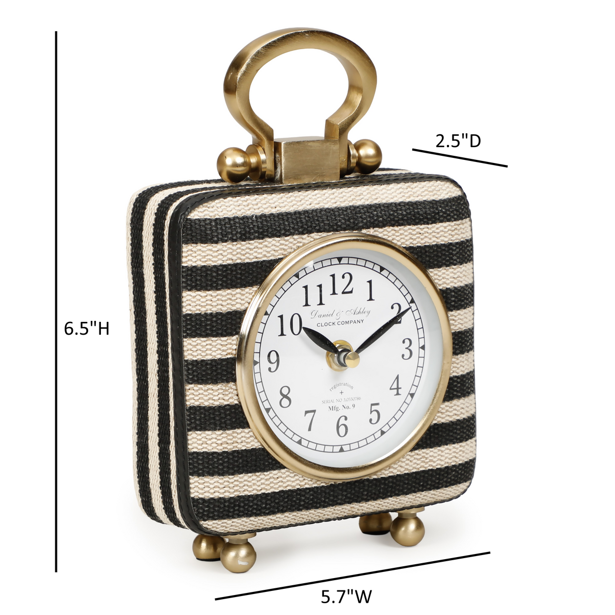 Mona Black Striped Contract-Grade Standing Accent Clock - View 9