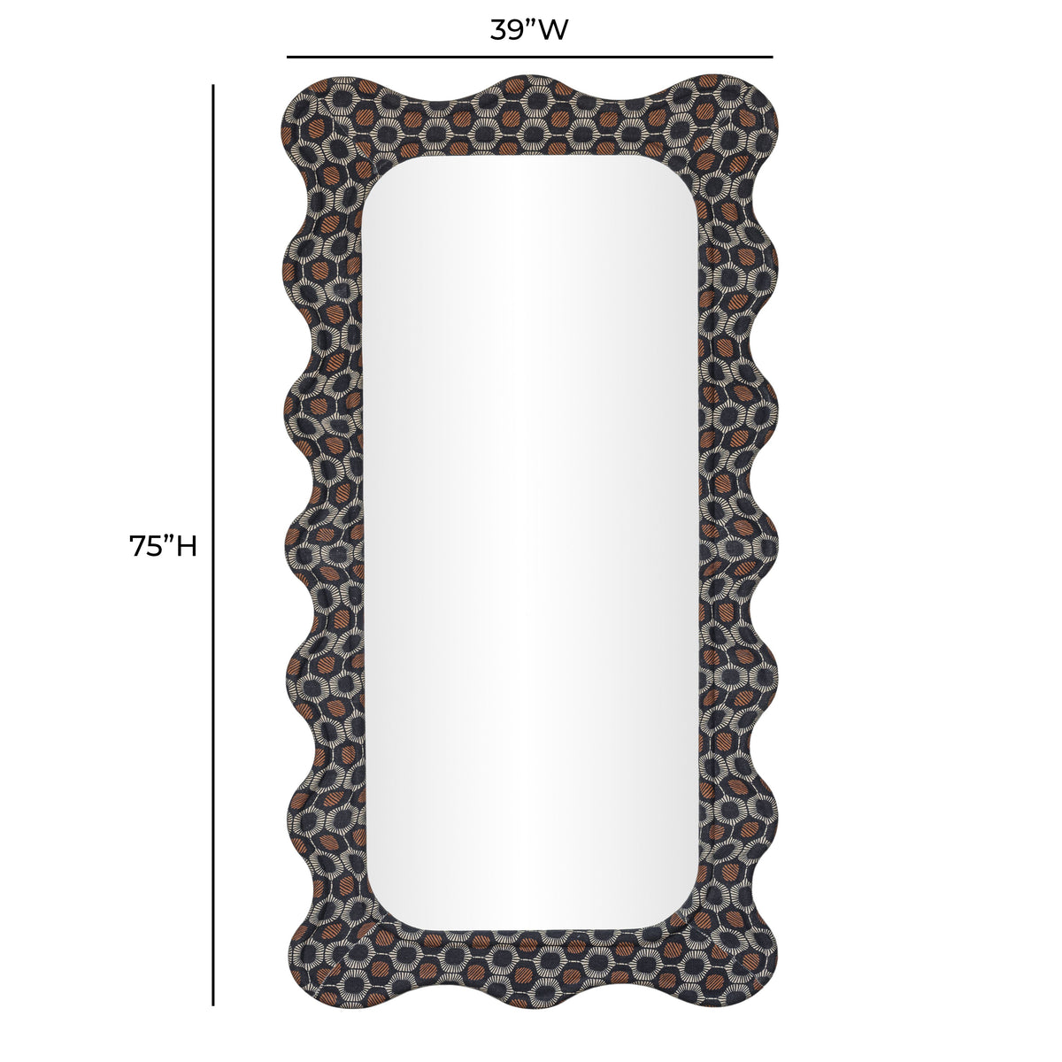 Charlene 39"X75" Squiggle Wall Mirror - View 6