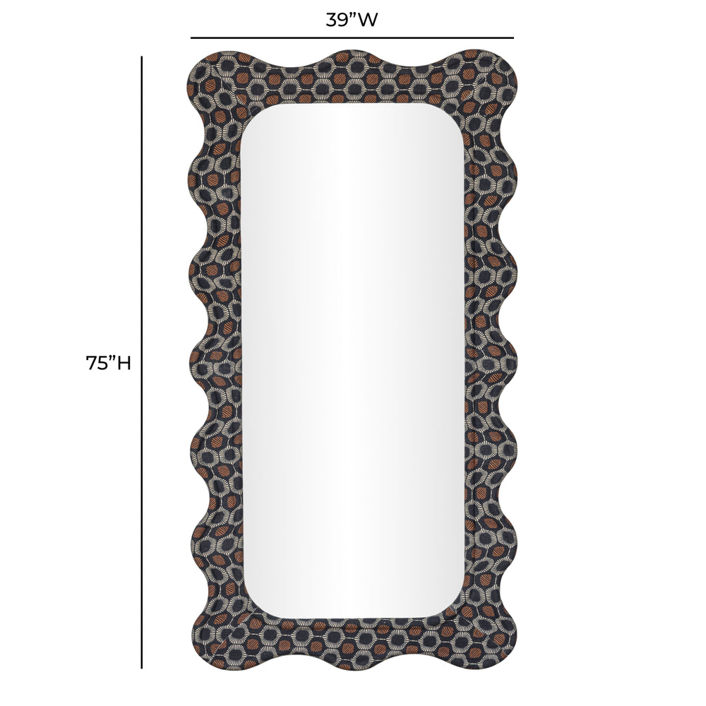 Charlene 39"X75" Squiggle Wall Mirror dimensions