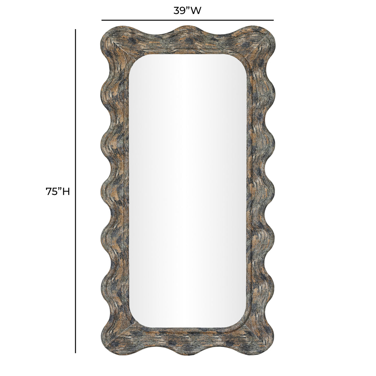 Charlene 39"X75" Squiggle Wall Mirror - View 12