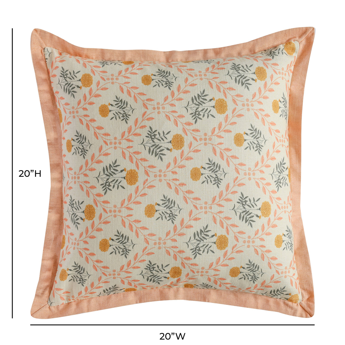 Dolce 20" Blush Pink Natural Cotton Throw Pillow - View 5