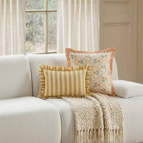 Dolce 20" Blush Pink Natural Cotton Throw Pillow - View 7