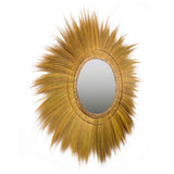 Mettu 51" Natural Grass Round Wall Mirror