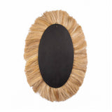 Tribal 25.6"X35.4" Natural Abaca Grass Oval Wall Mirror