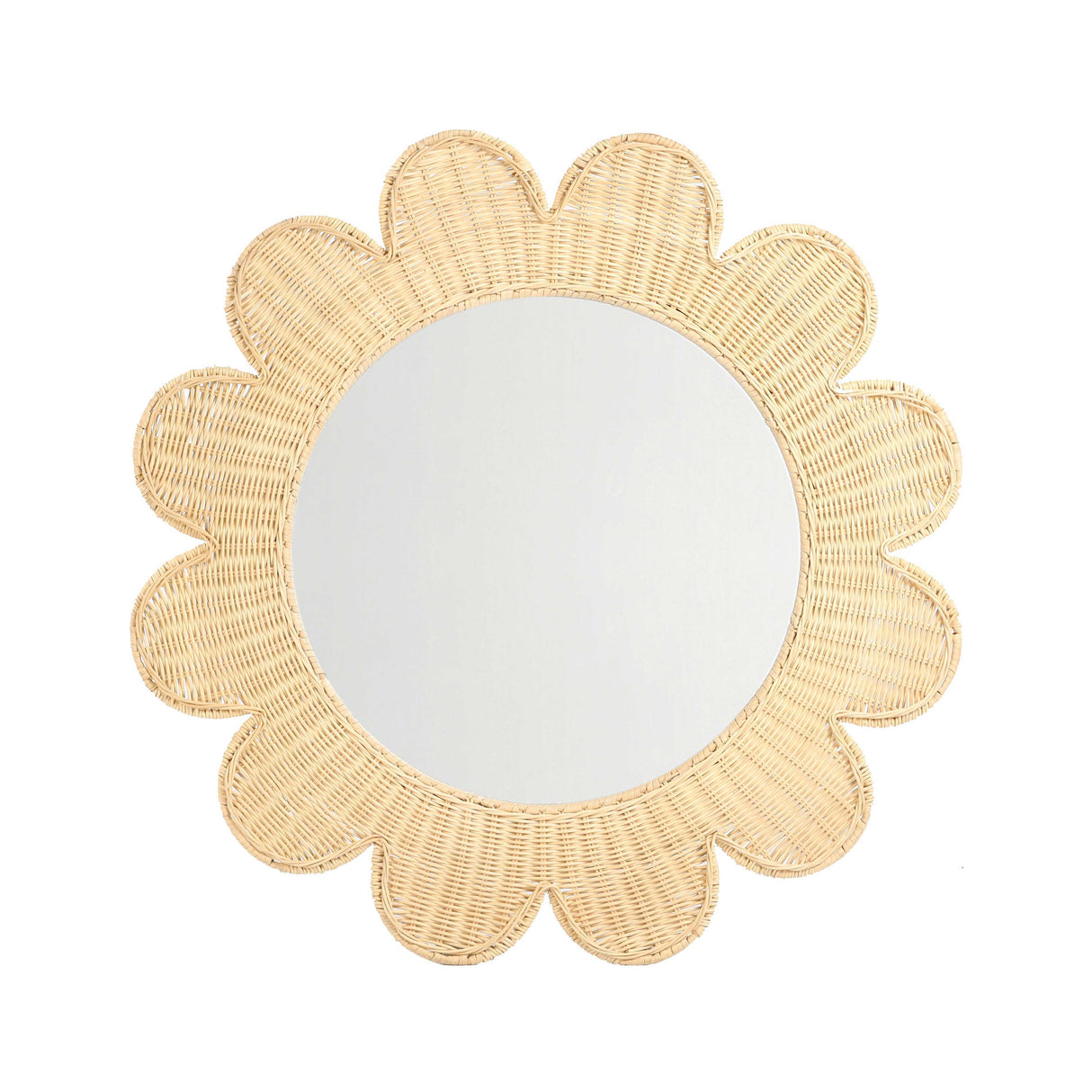 Coralie 33.4" Rattan Round Wall Mirror